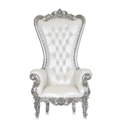 Throne chair (white & silver)