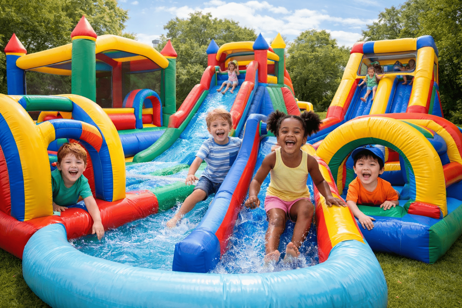 mix of bounce houses Inflatable rentals Missouri City, TX